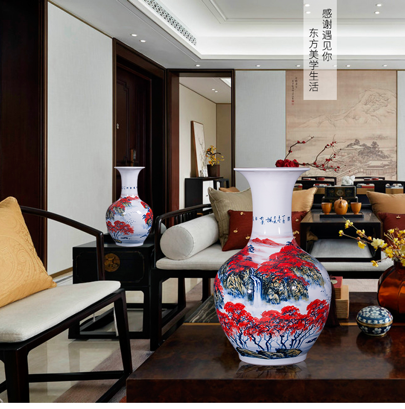 Jingdezhen ceramics famous hand - made the design hotel TV sitting room ark of large vases, furnishing articles large red