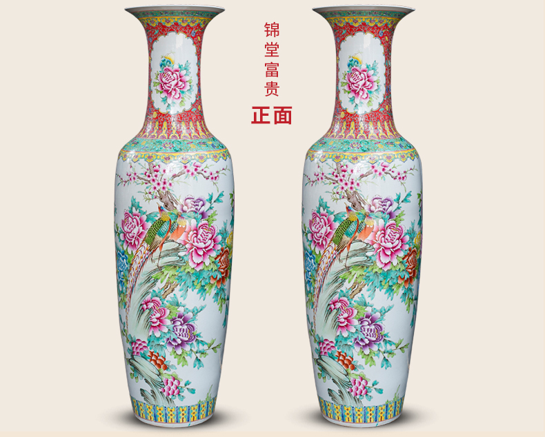 Archaize of jingdezhen ceramics powder enamel of large vases, classical Chinese style living room decorations beside the TV ark, furnishing articles