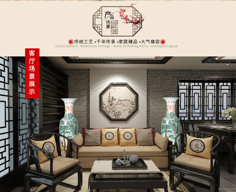 Jingdezhen ceramics hand - made landing big vase high furnishing articles of Chinese style decoration opening gifts to heavy large sitting room