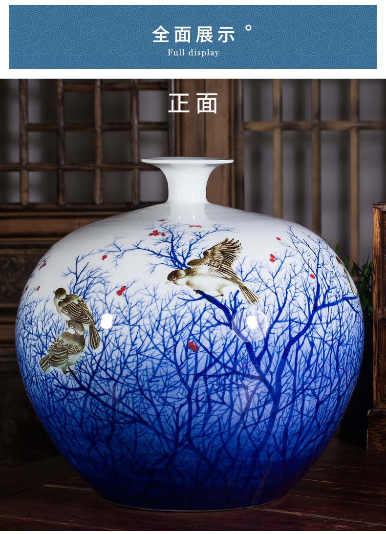 Jingdezhen ceramic masters hand draw much luck powder enamel vase Chinese classical home sitting room adornment is placed