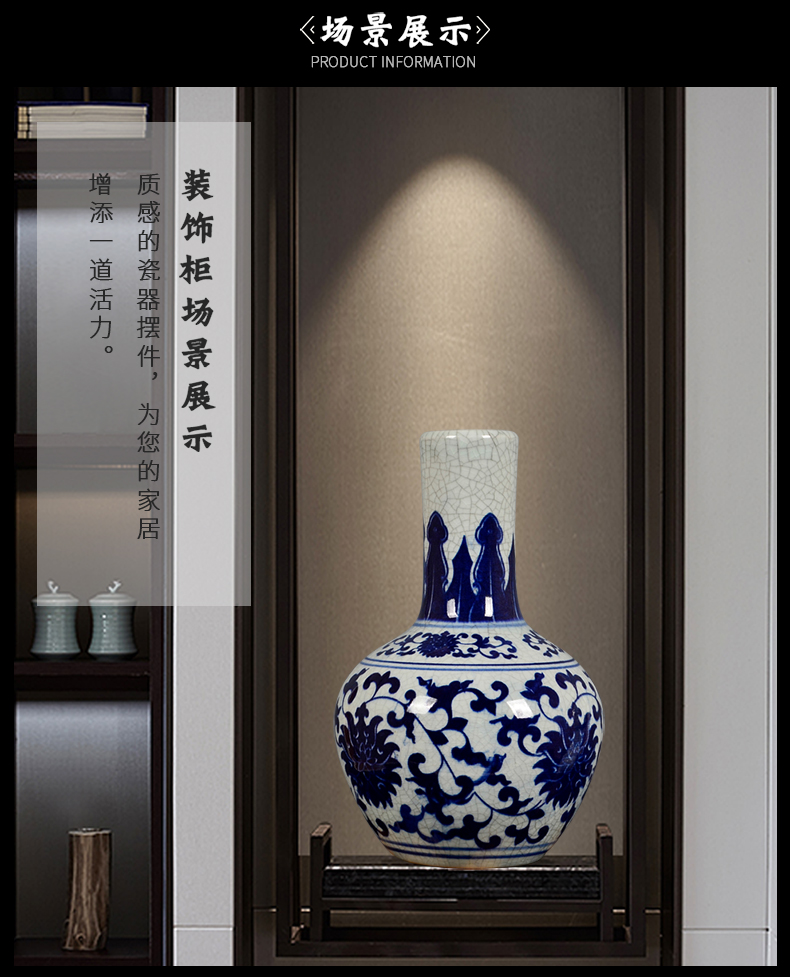 Archaize of jingdezhen ceramics up gourd of blue and white porcelain vases, flower arrangement home sitting room adornment is placed cb37