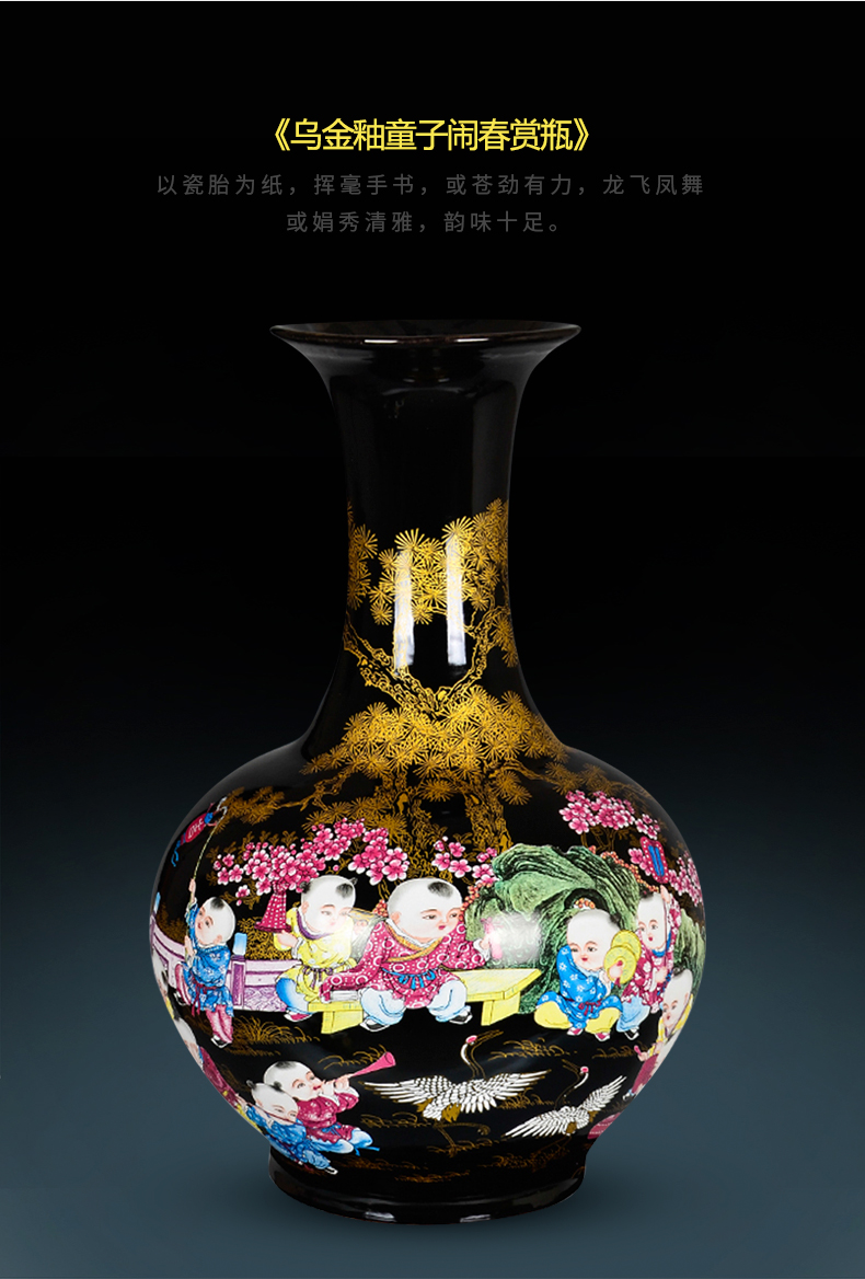 Jingdezhen ceramics blue large vases, flower arranging is placed high sitting room porch decoration of Chinese style household style