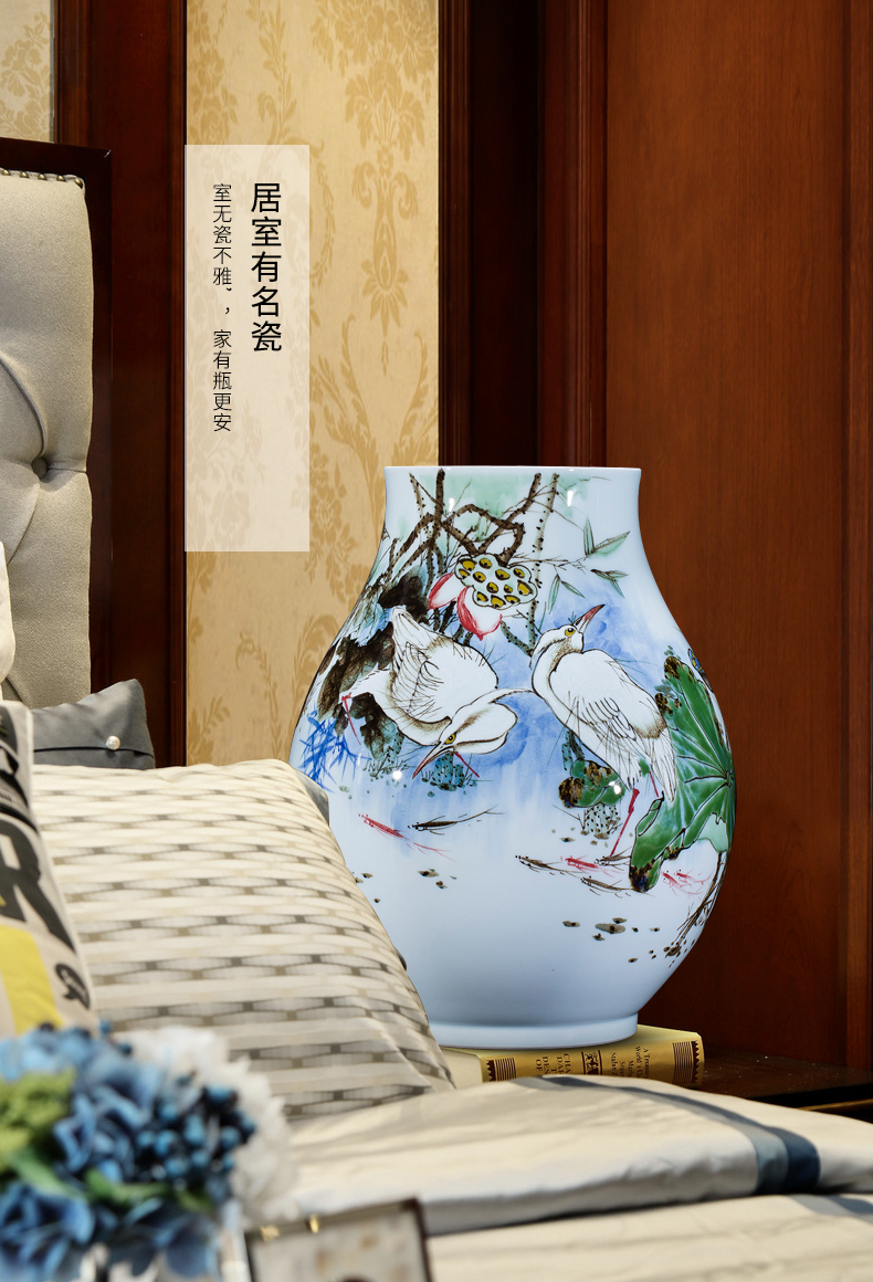 Jingdezhen famous master hand - made ceramics up vases, flower arrangement of modern Chinese style adornment is placed large living room