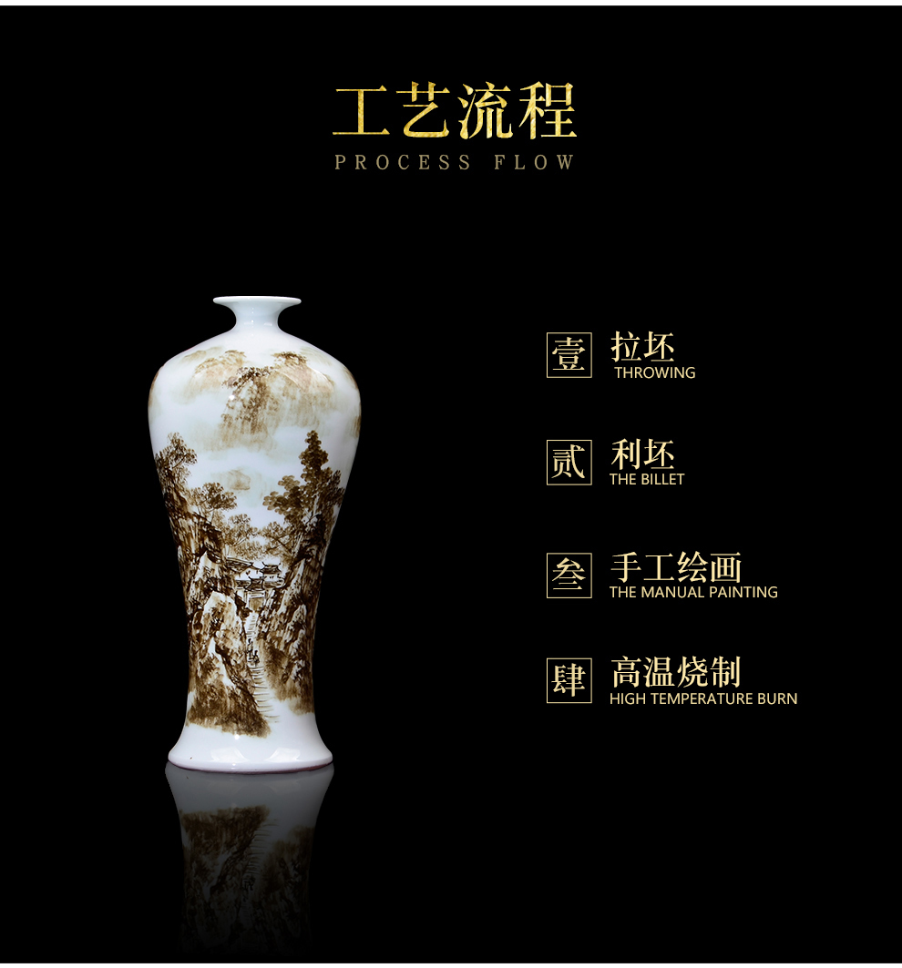 Jingdezhen ceramic vase hand - made the home furnishing articles sitting room porch decoration villa room decoration rural wind