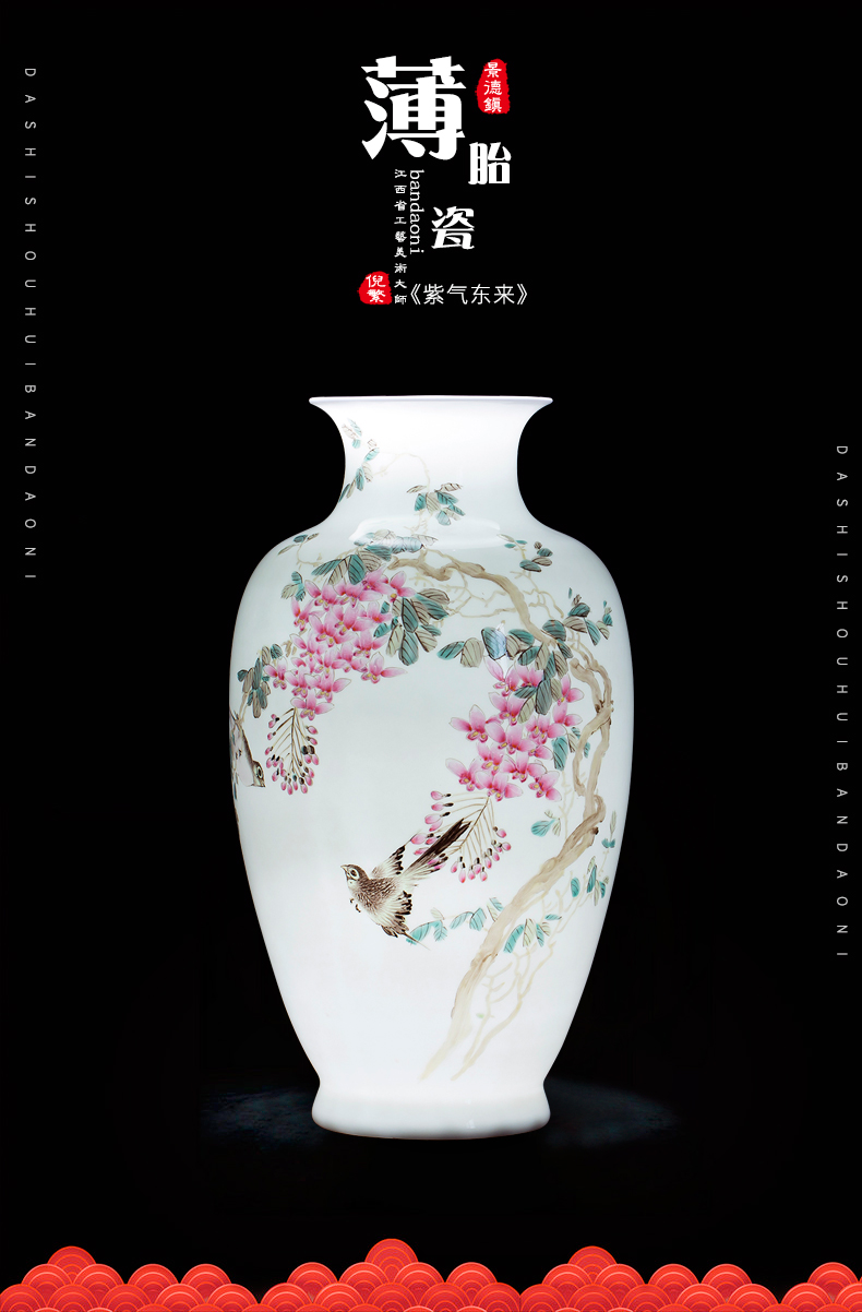 Pure hand made - master of jingdezhen ceramics powder enamel vase sabingga sukdun dergici jimbi collection of new Chinese style sitting room adornment is placed
