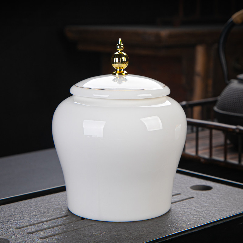 Large pure colored Chinese tea cans with large pure color storage tea cans for Pu'er tea box sealing cans