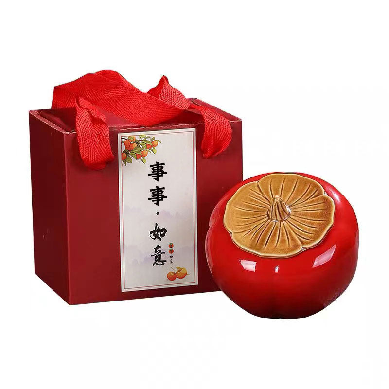 Perimmon tea canned gift box Ferrelo good time sugar cans ceramic fitting wedding celebration back to the gift logo customization