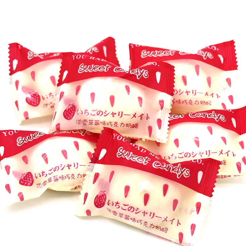 Light snow strawberry flavored chocolate cheese 500g about 50 rainbow diary marshmallow hi candy snack candy
