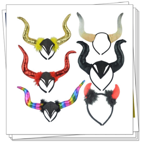 Halloween adult Children prom dress up cosplay Devil horn hair band Devil horn hair band headdress