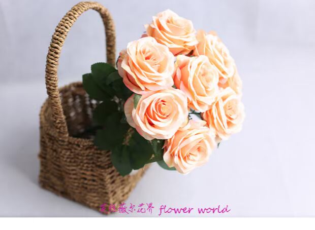 9 hoa hồng nhân tạo, hoa giả, hoa hồng, hoa lụa, bó hoa cưới, đường cưới, hoa, hoa handmade, hoa lớn - Hoa nhân tạo / Cây / Trái cây bình hoa giả đẹp để phòng khách