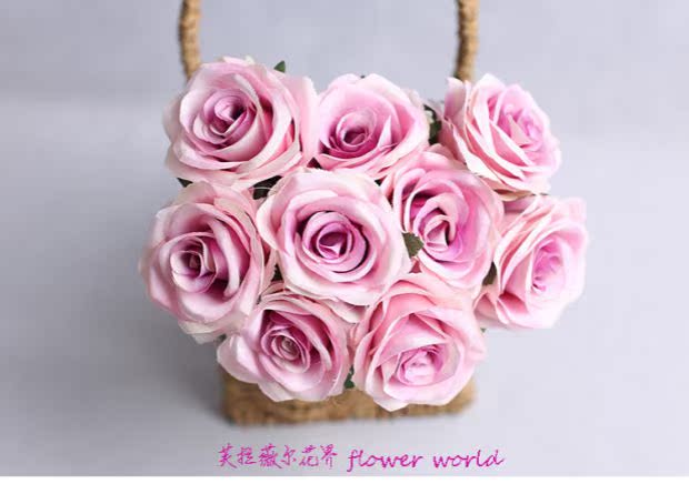 9 hoa hồng nhân tạo, hoa giả, hoa hồng, hoa lụa, bó hoa cưới, đường cưới, hoa, hoa handmade, hoa lớn - Hoa nhân tạo / Cây / Trái cây bình hoa giả đẹp để phòng khách