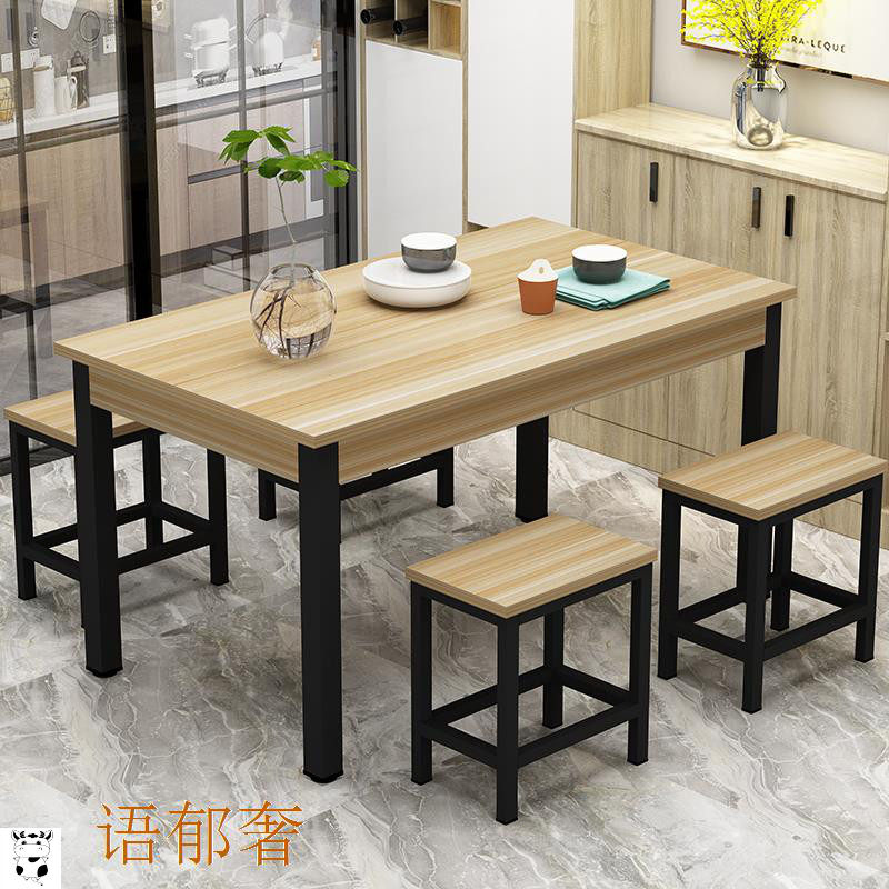 Shop table and chair combination Breakfast table stool rice powder dining table and chair combined economy cafeteria commercial dining table