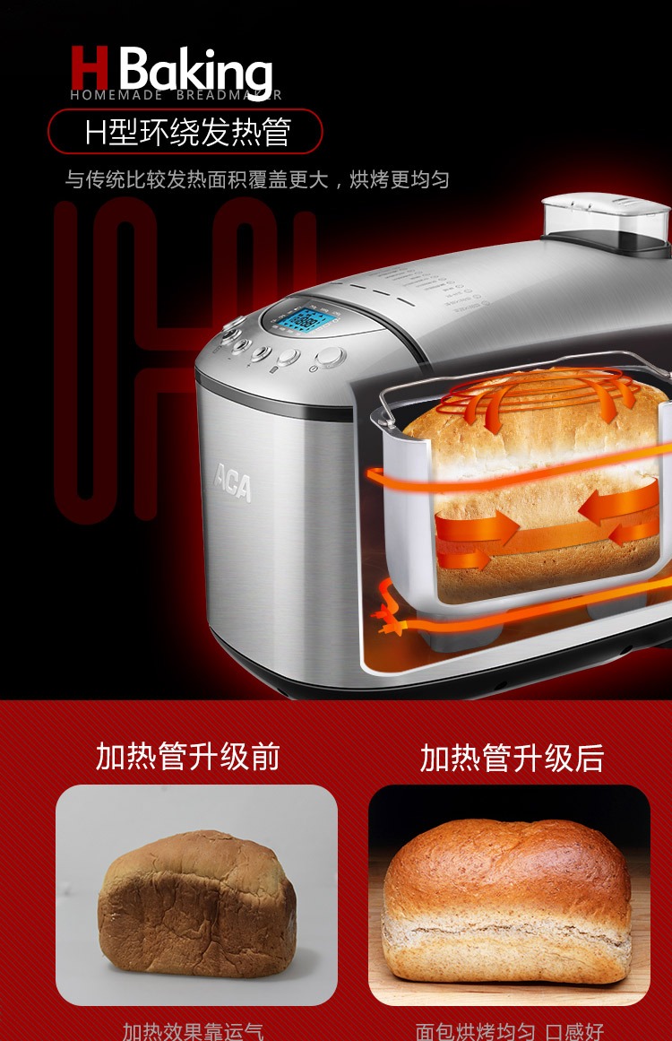 Máy làm bánh mì tự động nhà thông minh công suất lớn mì ăn sáng ACA / thiết bị điện Bắc Mỹ AB-3SF16 máy nướng bánh mì sandwich điện máy xanh