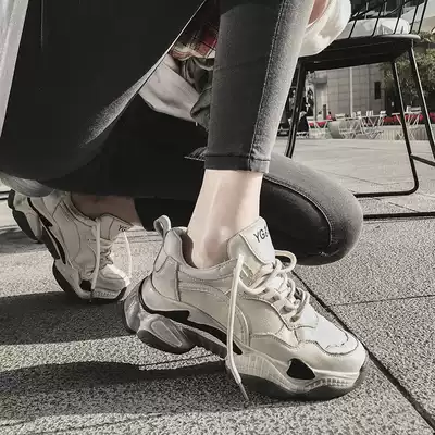 Overseas Tide brand at first sight, high-end custom-made Father female thick bottom wild Super fire leather sports