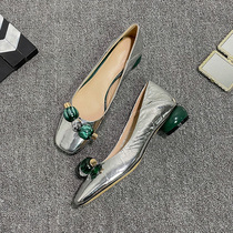  Overseas bright leather shallow-mouthed shoes womens 2021 four seasons new womens casual flat heel shoes flat shoes womens shoes