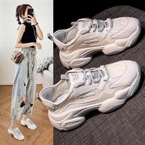 Overseas Heightening Old Daddy Shoes Women Ins Tide 2021 Summer New Breathable Little White Sports Casual Womens Shoes Thin