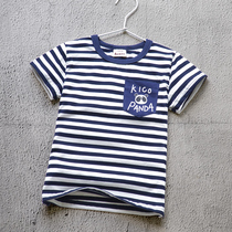 Chu Tian childrens clothing 2021 new summer boys short sleeve T-shirt cotton middle-aged children Boy coat stripes