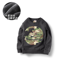 Boy clothes plus velvet thick childrens clothing 2019 autumn and winter new childrens pullover boy long sleeve shirt