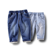 Boys knitted jeans summer dress 2021 new childrens five-point pants