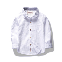 Childrens Wear Autumn 2020 Boys Shirt Childrens Shirt White Long Sleeve Cotton Tong Big Child Cardigan Top