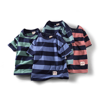 Early Tian childrens clothing 2021 summer new boy short sleeve T-shirt cotton childrens body shirt loose stripes