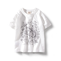 Chu Tian childrens clothing 2021 summer new boy short sleeve T-shirt cotton childrens body shirt shoulder loose middle and big children