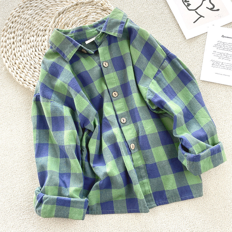 Early children's clothing 2022 Spring new boy shirt long sleeve pure cotton CUHK Scout lining children's blouses