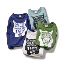 Childrens clothing 2021 spring new boy long sleeve T-shirt cotton middle-aged childrens base shirt Korean version thin