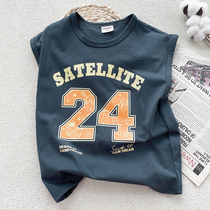 Early childrens dress 2022 Summer new boy Vest Summer Clothing Pure Cotton CUHK Boy Half Sleeve of Compassionate Canon Shoulder