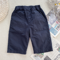 Childrens clothing 2022 summer fit new boy pants workwear pants 7-pants mid-pants mid-pants CUHK child casual pants 50%