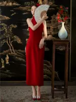 Красное 2 свадебное платье