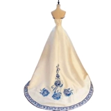 Ретро сине-белое свадебное платье, реквизит для фотографии подходит для фотосессий, китайский стиль, пышное платье