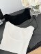 Popw LAOSHU Minimalist Large U-Neck Short-Sleeved T-Shirt for Women 2024 Summer New Style White Slim Short Shoulder Top