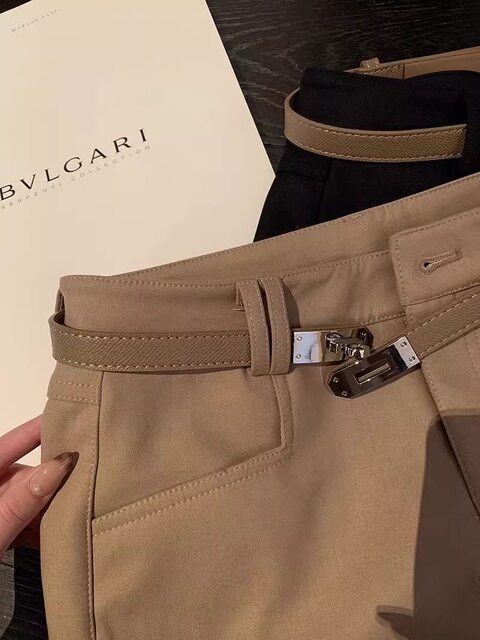 Khaki shorts casual pants women's summer outer wear hip-covering elastic tight design high-waist leg-lengthening hot pants trendy