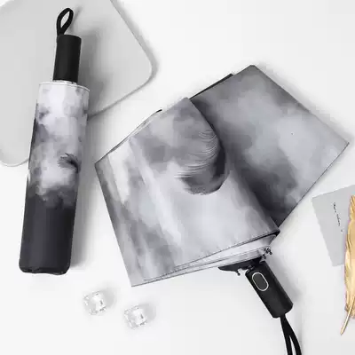 ins Wind umbrella female sunny rain dual-purpose automatic folding sunscreen parasol simple handsome abstinence parasol male