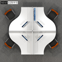 Creative office table and chair combination computer desk staff Table Office screen 4 8 staff desk card holder