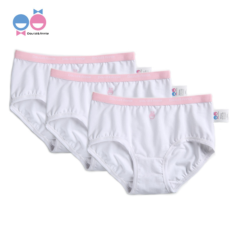 David Anne 120 children's underwear girls cotton triangle A shorts white little girl underpants pure
