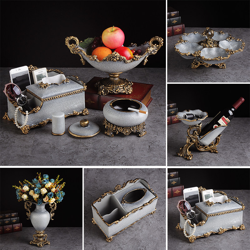 Paper Towel Box Light Lavish with Tea Box Toilet Paper Box Multifunction Nordic Creative Luxury American Tissue Box Three Sets