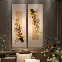 Creative new Chinese retro wall decoration background wall decoration plant flower hanging painting simple living room sofa background wall