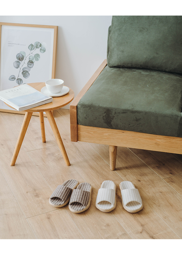 Tuyệt vời tông cotton và dép lanh và dép nữ mùa hè trong nhà vải lanh nhà dày đáy trượt đơn giản thoáng khí nam Nhật Bản - Trang chủ dép đi trong nhà cho bé gái