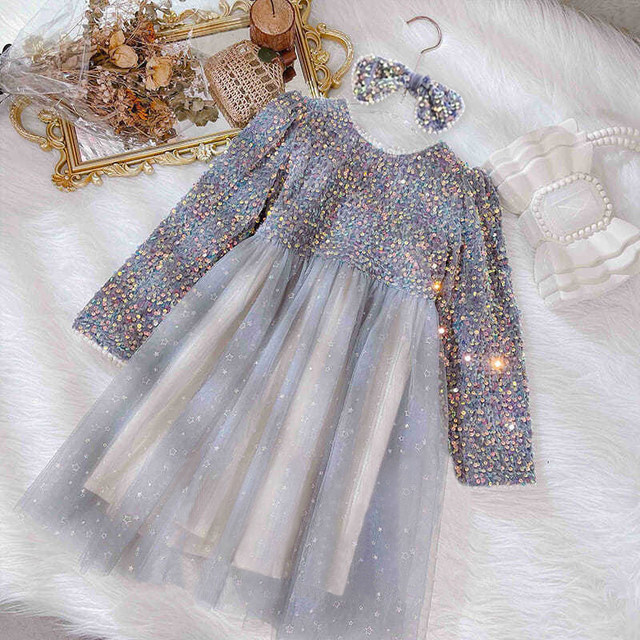 Girls autumn dress 2022 new foreign style spring children's autumn princess dress girls children's clothing autumn and winter skirt