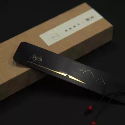 Xiling Yinshe Retro Chinese Style Creative West Lake Ten Views Wooden Bookmarks Commemorative Gift Purple Tan Inlaid Copper Wire