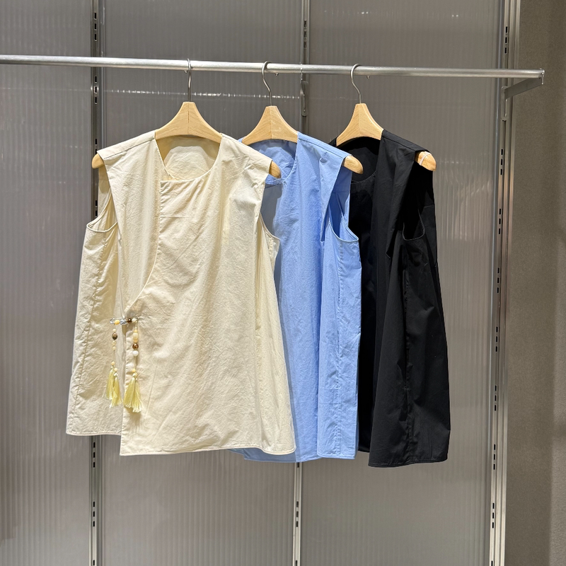 In-Stock Jiangnan 2026 Summer New Women's Loose Sleeveless Round-Neck New Chinese Style Shirt Top 5Q5210850
