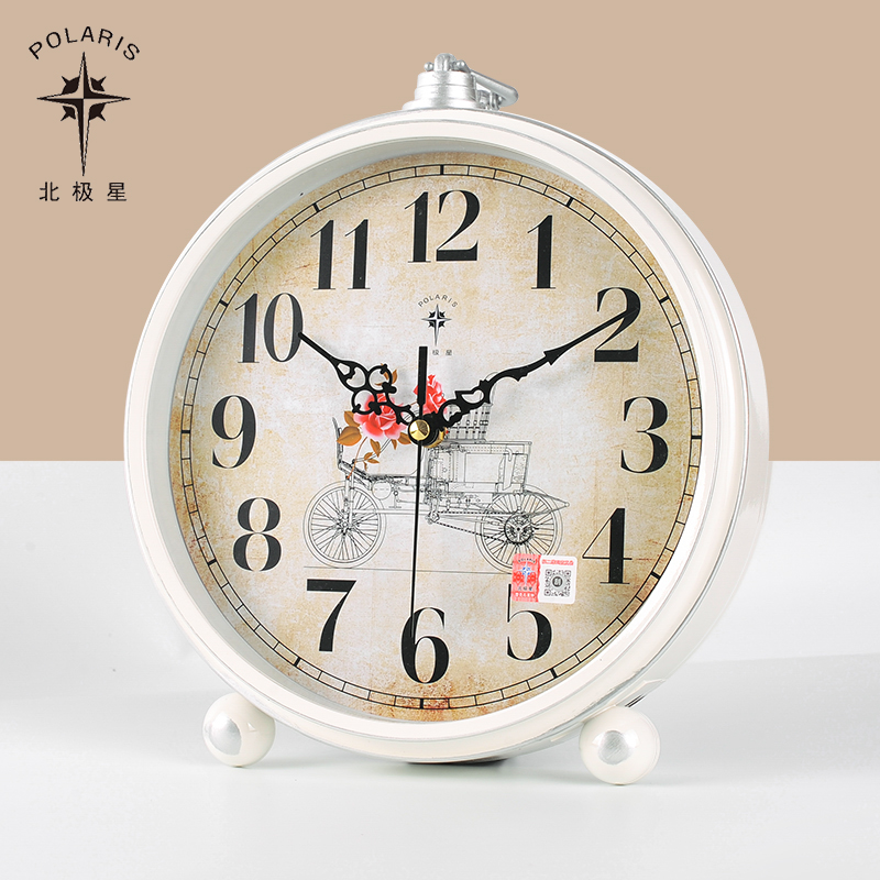 Polaris desk clock Modern simple desk clock European silent clock Quartz clock Living room bedroom retro sitting ornaments