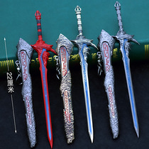 Gujian Qitan surrounding burning silence sword alloy weapon model toy hand-made keychain 22 cm sheathed sword