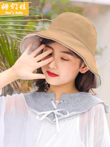 Hipster sweet girl baby fisherman hat cotton double-sided sunshade sun hat anti-ultraviolet childrens hat