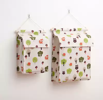 Fabric storage small hanging pocket desktop storage wall hanging bag toilet paper dressing room kindergarten student dormitory wall hanging