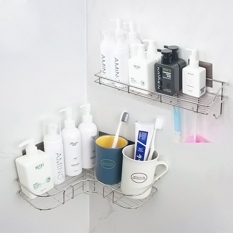 Bathroom dressing room rack non-perforated toilet toilet wash table wall triangular storage wall-mounted corner