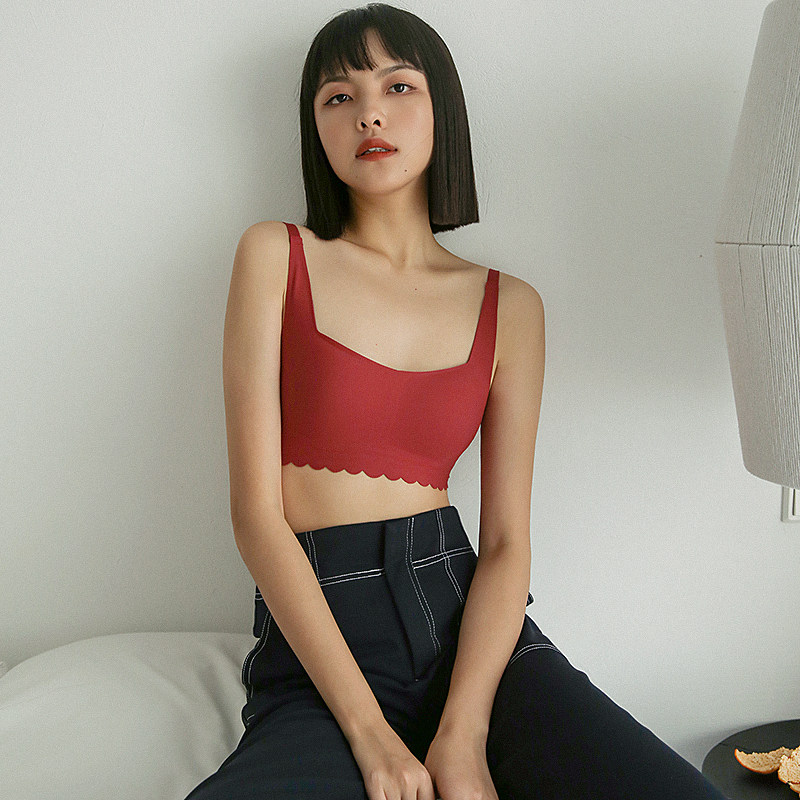 Close-fitting diary without a trace piece of underwire lingerie women gather bra tank top type bra big chest showing small breasts