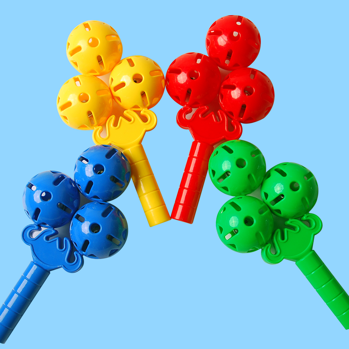 Dance Three Balls Rocking Bell Nursery School Morning Gymnastics Dance Performance Small Flowers Rocking Bell Flower Bells